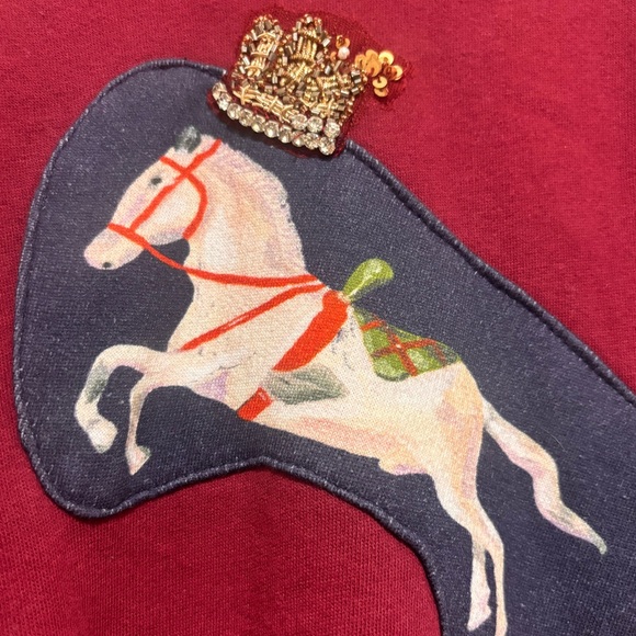 New Anthropologie Nathalie Lete Circus Embroidered / Crystal Sweatshirt Size XL - Picture 6 of 14